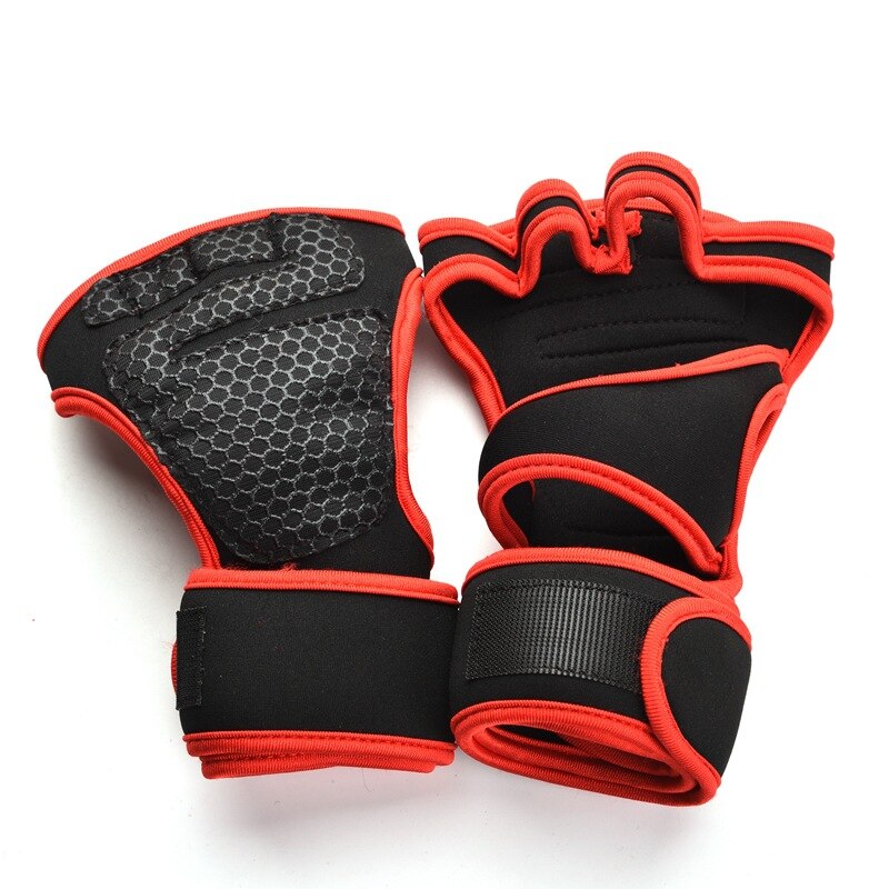 1Pair Dumbbells Gloves High Elastic Breathable Anti-Slip Silicone Weightlifting Wristband Grip Bracer Gloves Indoor Sports Glove