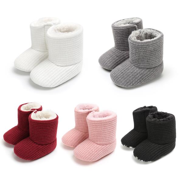 Vinter babystövlar söta flickor pojkar stickade tossor superhåll värmen spädbarn småbarnsskor 0-18 m