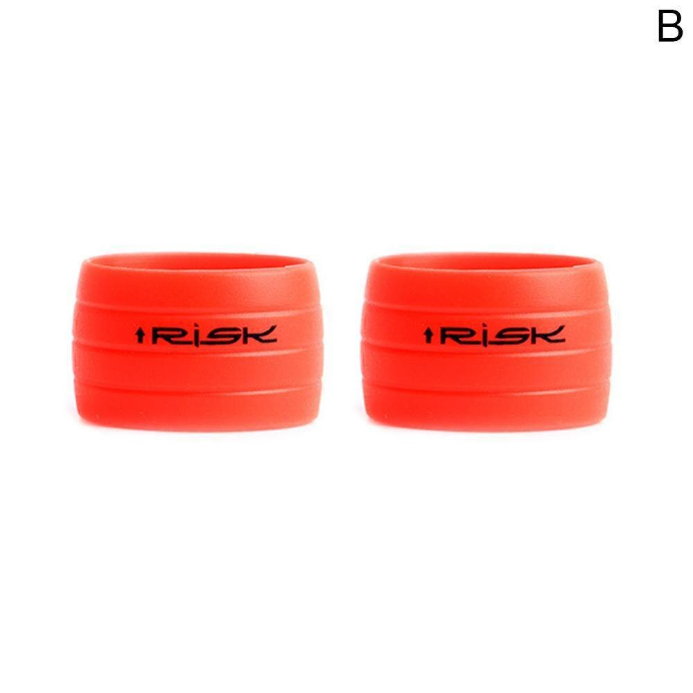 Bague de retenue 1 paire vélo guidon bande fixation manchon Silicone anneau caoutchouc protection vélo étanche bouchons Anti-saut X3G1: RED