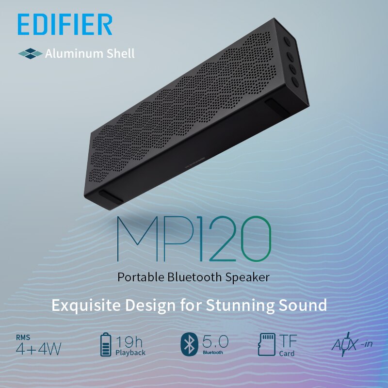 Edifier MP120 Draagbare Bluetooth Speaker Bluetooth V5.0 Ondersteuning Tf Card Aux Input Cnc Technologie Dual Full Range Luidsprekers