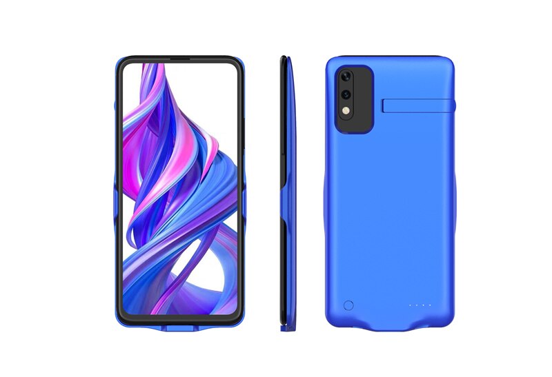 NTSPACE 6800mAh batterie etui téléphone huawei Honor 9X Pro batterie externe de secours étui pour huawei Honor 9X boîtier d'alimentation avec support: Blue for Honor 9X