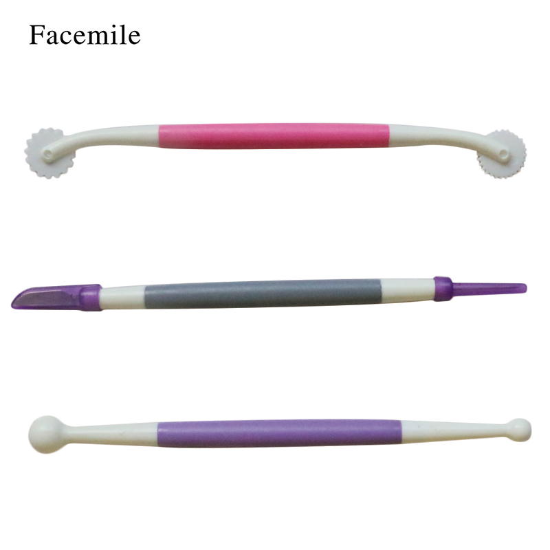 3PCS Cake SugarCraft Modelling Tool Clay Molding Sculpture Fondant Cake Decorating Kit Mold Kitchen Dessert Decoration Baking: Default Title