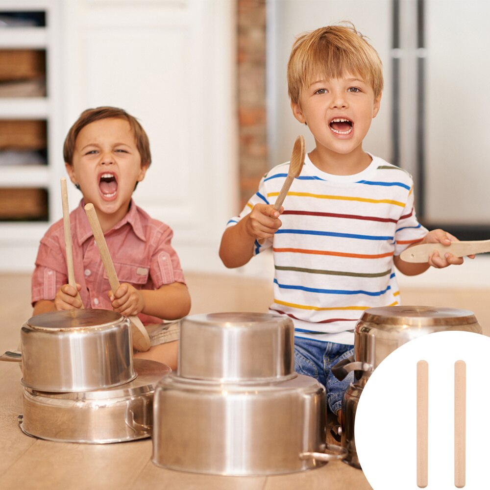 2 Pairs Wooden Rhythm Sticks Musical Percussion Instrument Accessories