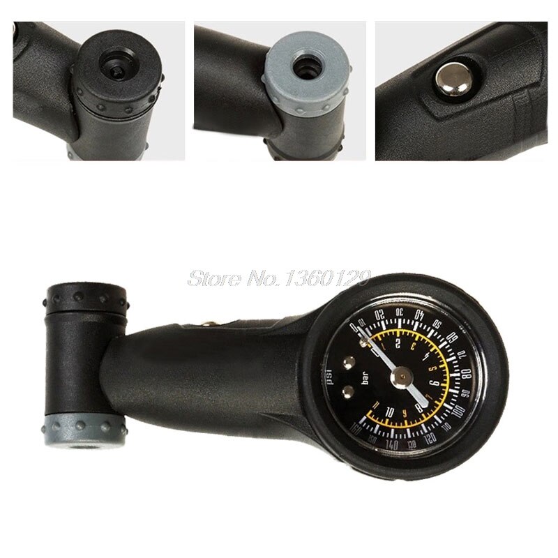Road Bike Air Pressure Gauge 160Psi Tire Meter For Presta /Schrader Valve