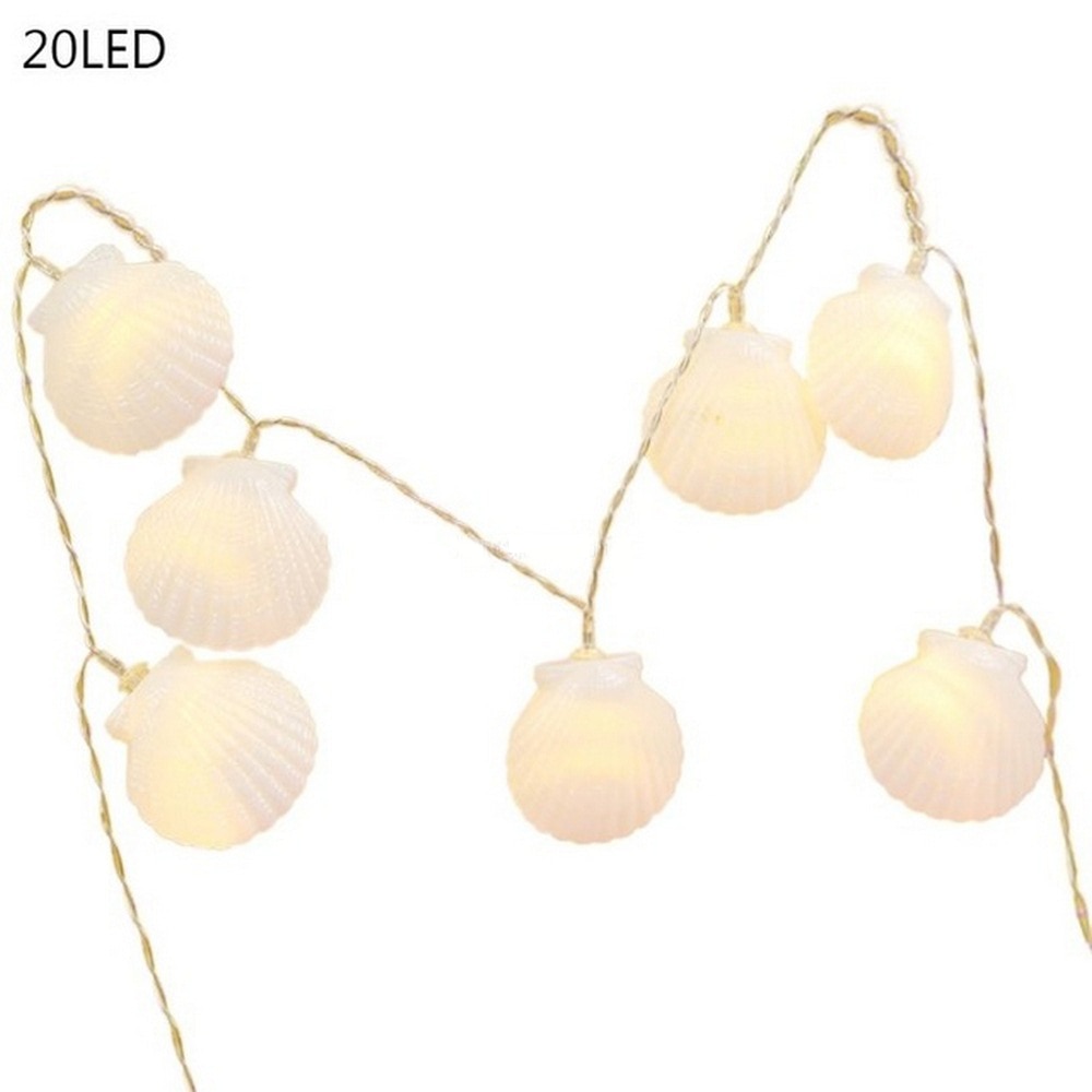 10/20 led-lichtsnoeren in de vorm van een schelp, ultraheldere, zachte verlichting voor binnen en buiten, doe-het-zelf, voegt een exotische sfeer toe