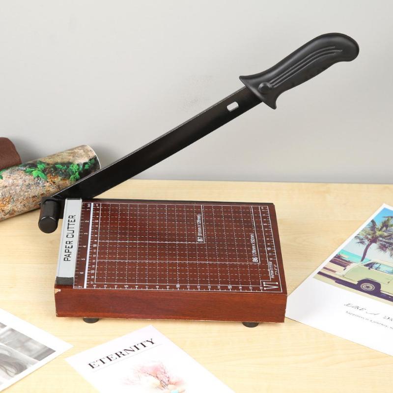 A5 Paper Guillotine Cutter Trimmer Home Office School Wood Base Paper Photo Cutting Machine Tools