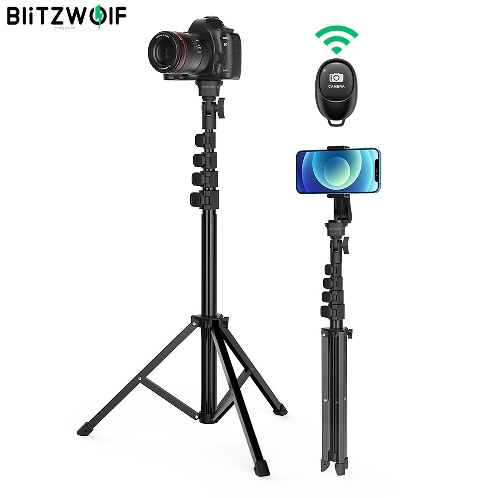Blitzwolf BW-STB1 Stabiel Statief Selfie Stok Draadloze Afstandsbediening Sluiter Multi Hoek Professionele Draagbare Selfie Stick Voor Telefoons