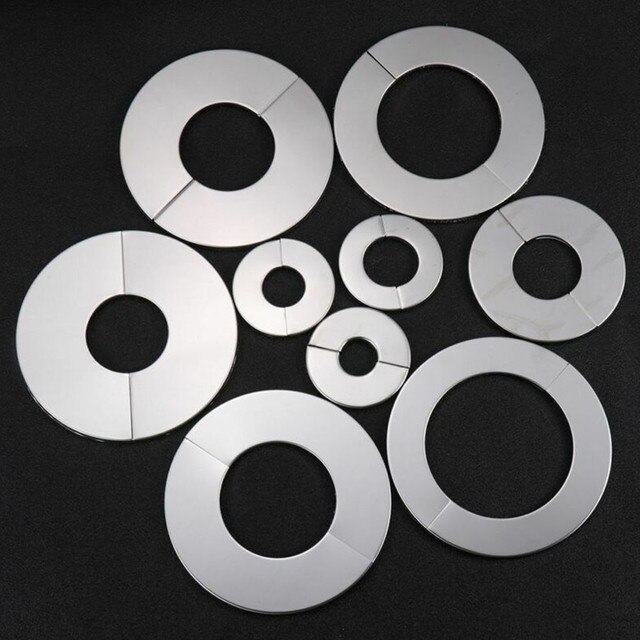 2PC Stainless Steel Water Pipe Wall Covers Bathroom Shower Faucet Decorative Cover Install Kitchen Faucet Sink Toilet: 65x23mm