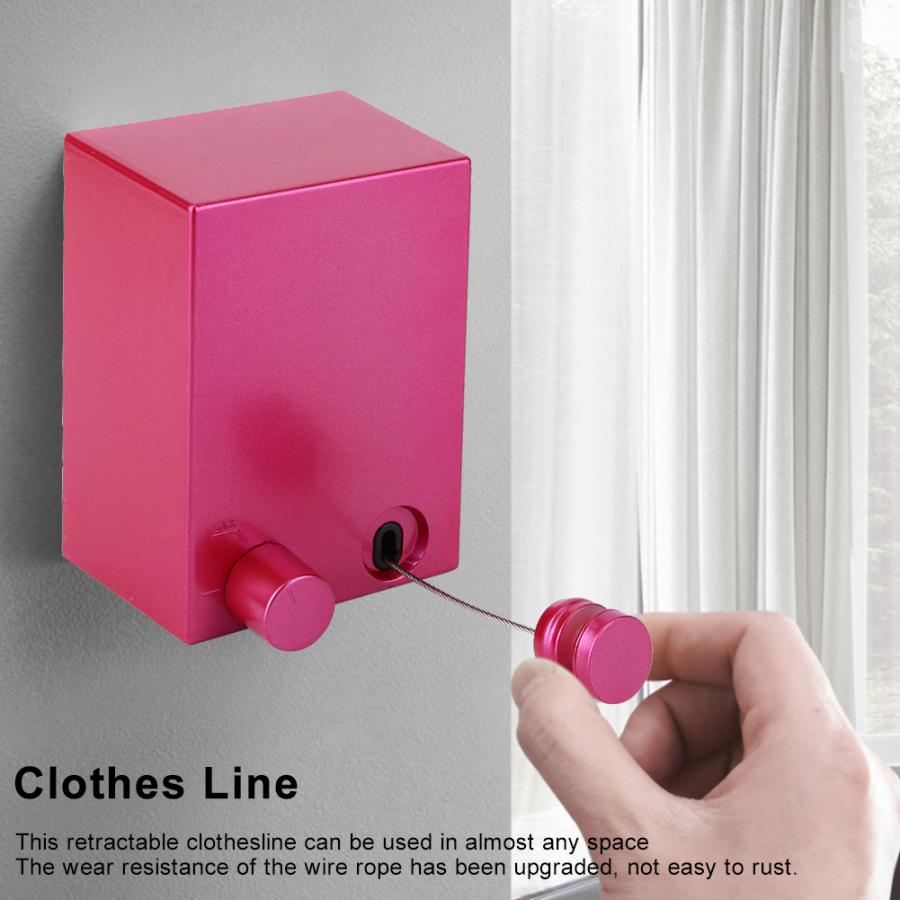Wall Retractable Clothesline Indoor Clothes Drying Line for Hotel Home Balcony Laundry
