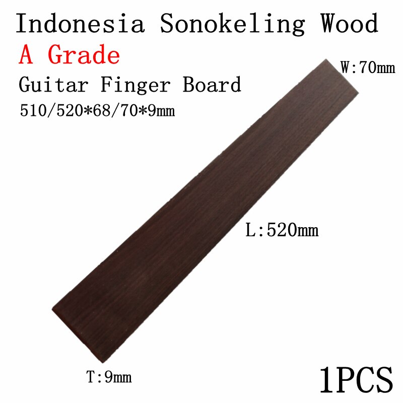 Handmade A Grade Indonesia SONOKELING Wood Guitar Fingerboard Material DIY Rosewood Fingerboard Guitar Accessories 520*70*10mm: A Sonokeling500