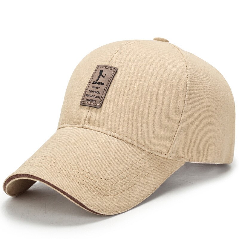 Baseball Cap Männer Frauen 100% Baumwolle Dicker Material Krempe Länger Keine reizung der Haut Plain Schwarz Sport Cool Einstellbar: Deep Camel