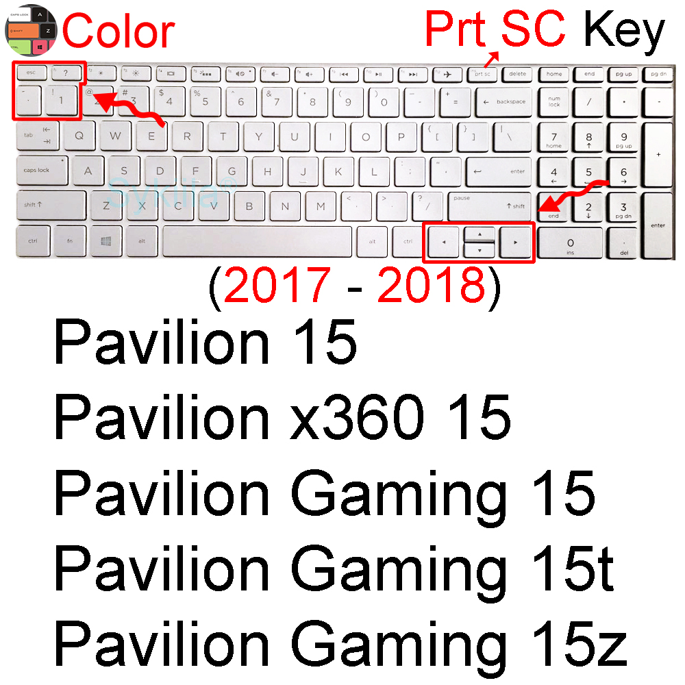 Cubierta de teclado para HP Pavilion 15, funda protectora de silicona, Accesorios para ordenador portátil, CB 15-CC 15-CD 15-Ck 15-CX 15-AB 15-AU: Color 2017-2018