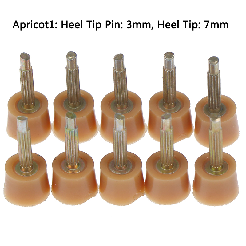 5Pairs = 10 Stuks Hak Reparatie Tips Pins Schoenen Tips Kranen Dowel Liften Vervanging Schoen Reparatie Schoenen accessoires: Apricot 1