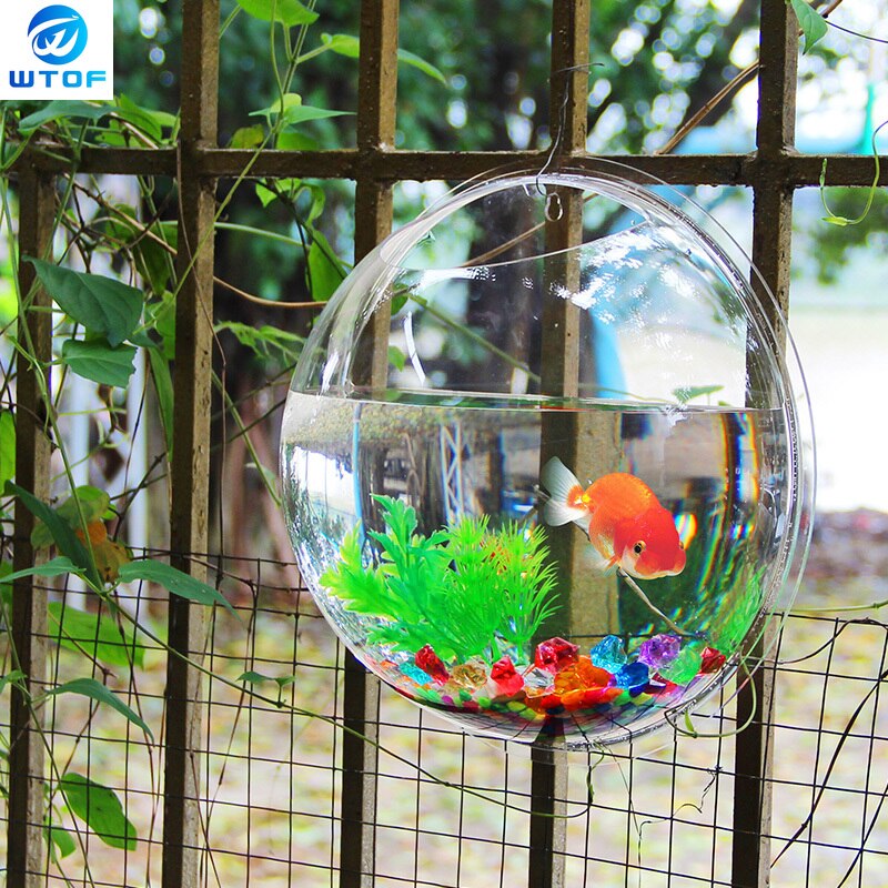 Acryl Plexiglas Vis Kom Muur Opknoping Aquarium Tank Aquatic Pet Producten Muurbevestiging Aquarium Voor Betta Vis
