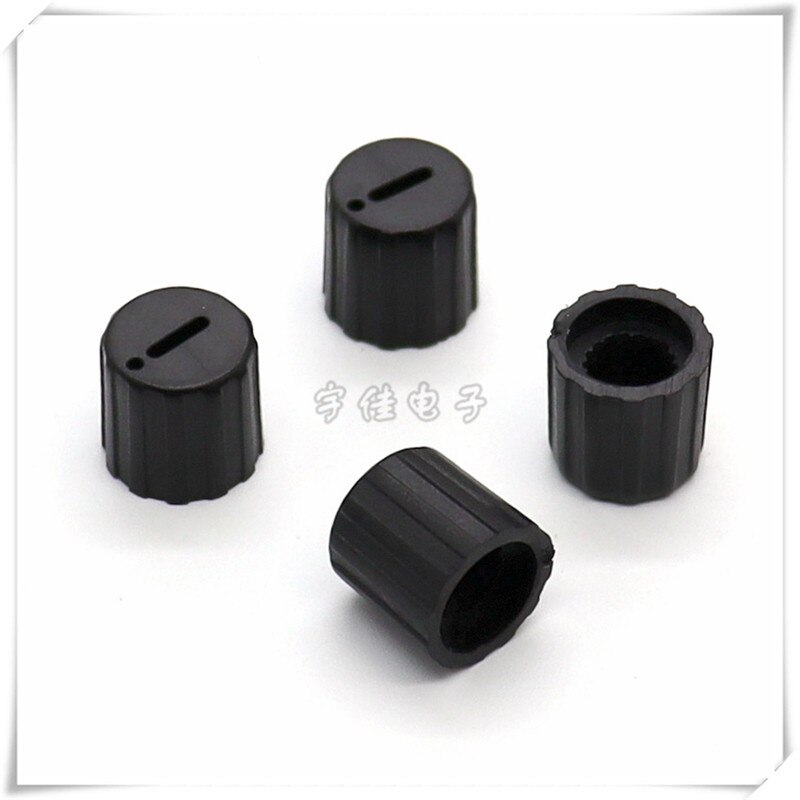 10 Piece 10.2 * 10mm black knob plastic knob flower shaft 6mm exclamation mark potentiometer band switch panel adjustment knob
