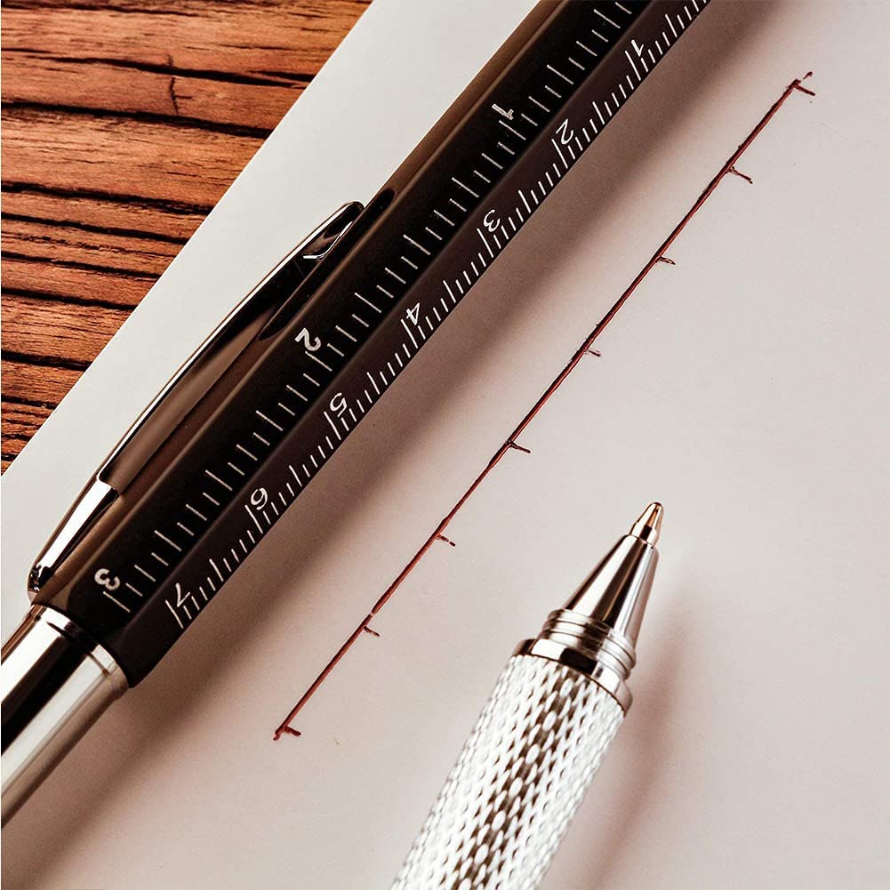 7-in-1 Multi-Kugelschreiber mit modernem Handwerkzeug messen technische Lineal Schrauben dreher Touchscreen-Stift Wasserwaage Werkzeuge