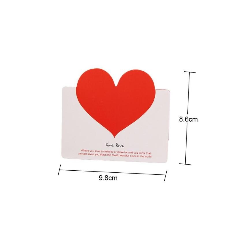 10pcs Mixed Color Love Heart Shape Greeting Card Wedding Valentine's Day Card Wedding Invitations Card Romantic Cards