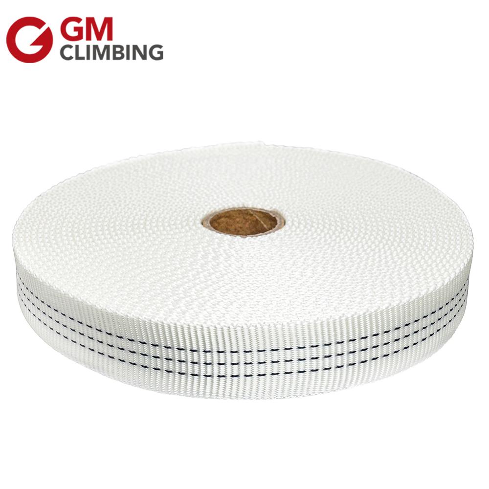 Gm klatreslynge nylon 25mm 9m rørformet webbing rem bælte til klatring rigning forankring camping rafting udstyr: Hvid