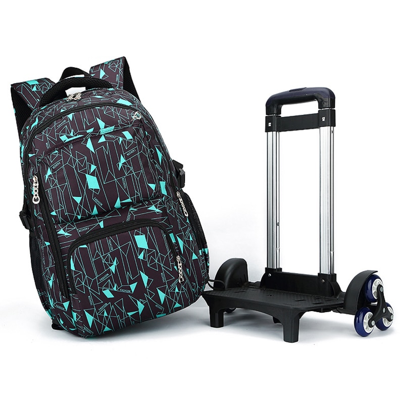 ZIRANYU enfants garçons filles chariot cartable bagages livre sacs sac à dos dernier amovible enfants sacs d'école 2/6 roues escaliers