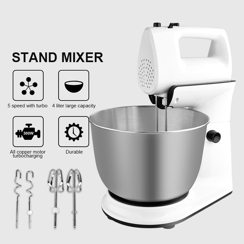 Electric food processor Stand Mixer with bowl Dough milk frother planetary screw manual kitchen machine kneader Bread/Egg Beater