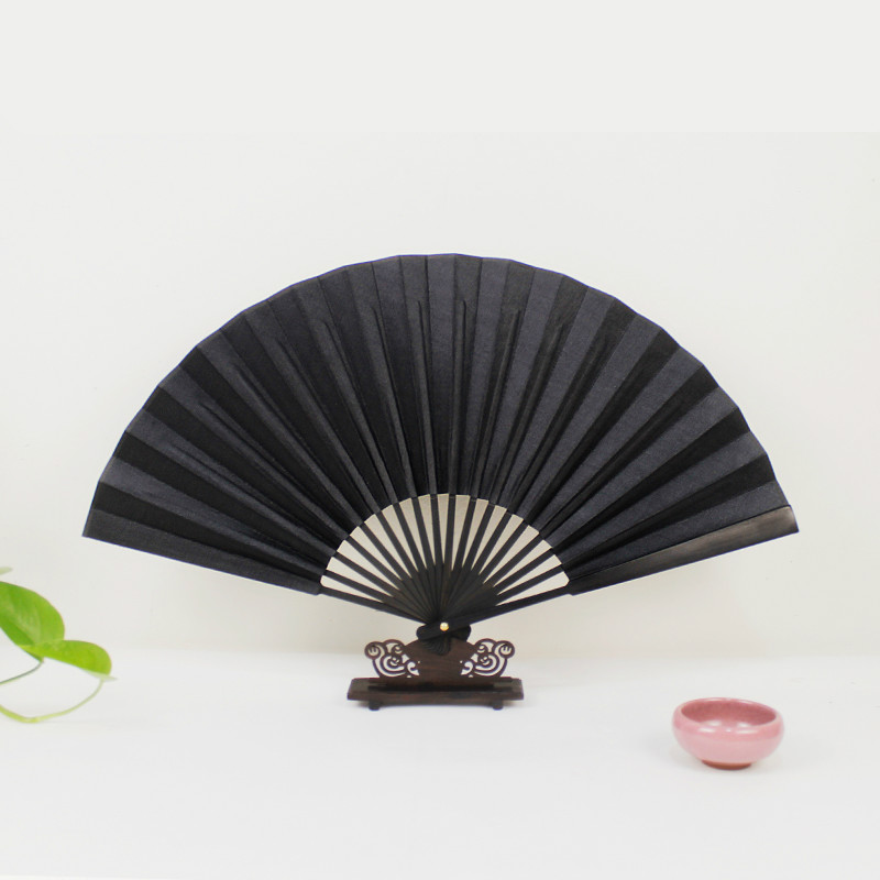 Artist DIY Silk Folding Fans Colorful Bamboo Hand Fan Ventilateur Calligraphy Ink Painting DIY Cloth Fans with Golden Spots: ROYAL BLUE / 5.7 inches