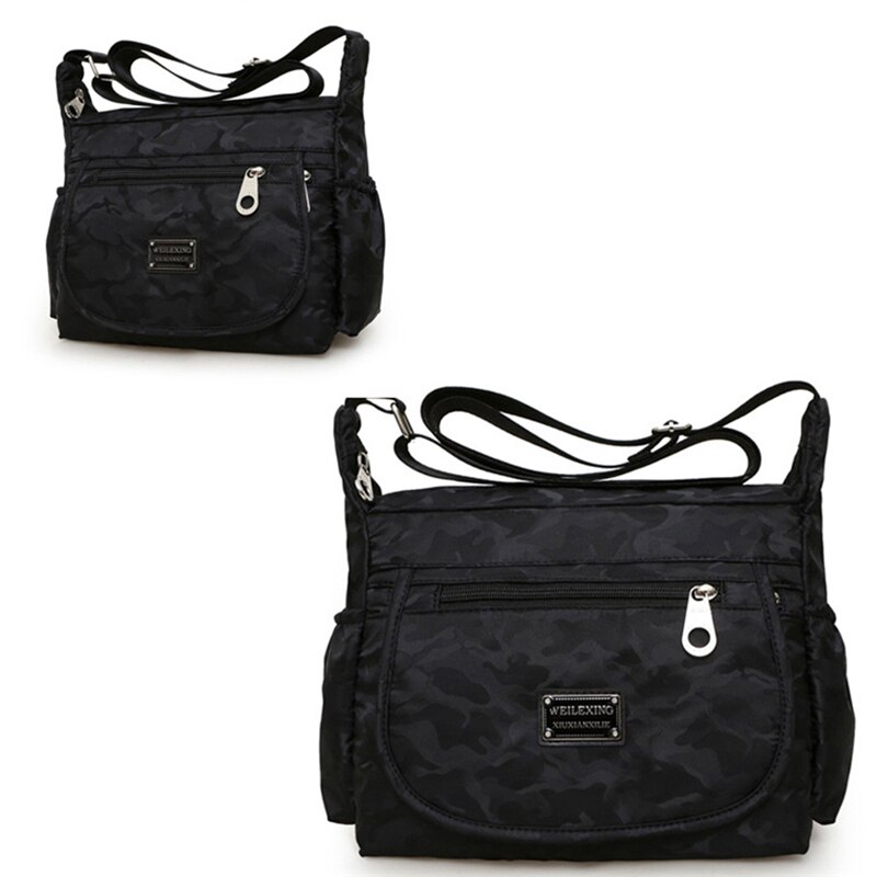 bolso mujer bolsos imitacion marcas de lujo bolsos de mujer bolsos mujer lujo Bolso de hombro de para mujer, a la de nailon bandolera, resistente al agua, de gran capacidad: black