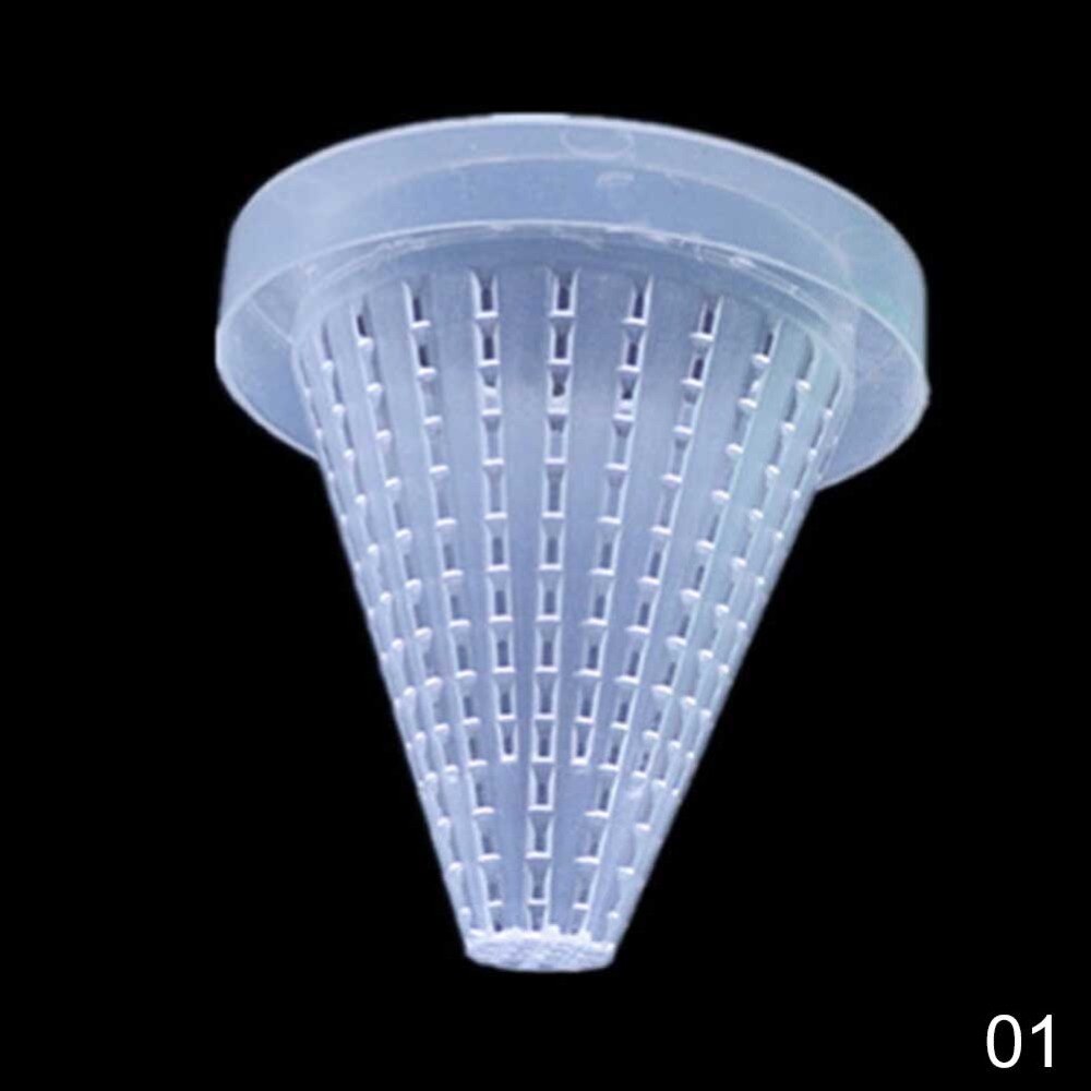 Mini automatisk fiskefoder tilspidset akvarium rød orm fodring foder tragt kop fisk mad foder værktøj med sugekop: Hvid