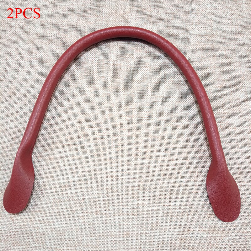 32cm Long PU Leather Shoulder Bag Handle DIY Purse Strap Handbags Belts Strap Bags Accessory 2Pcs: Wine Red