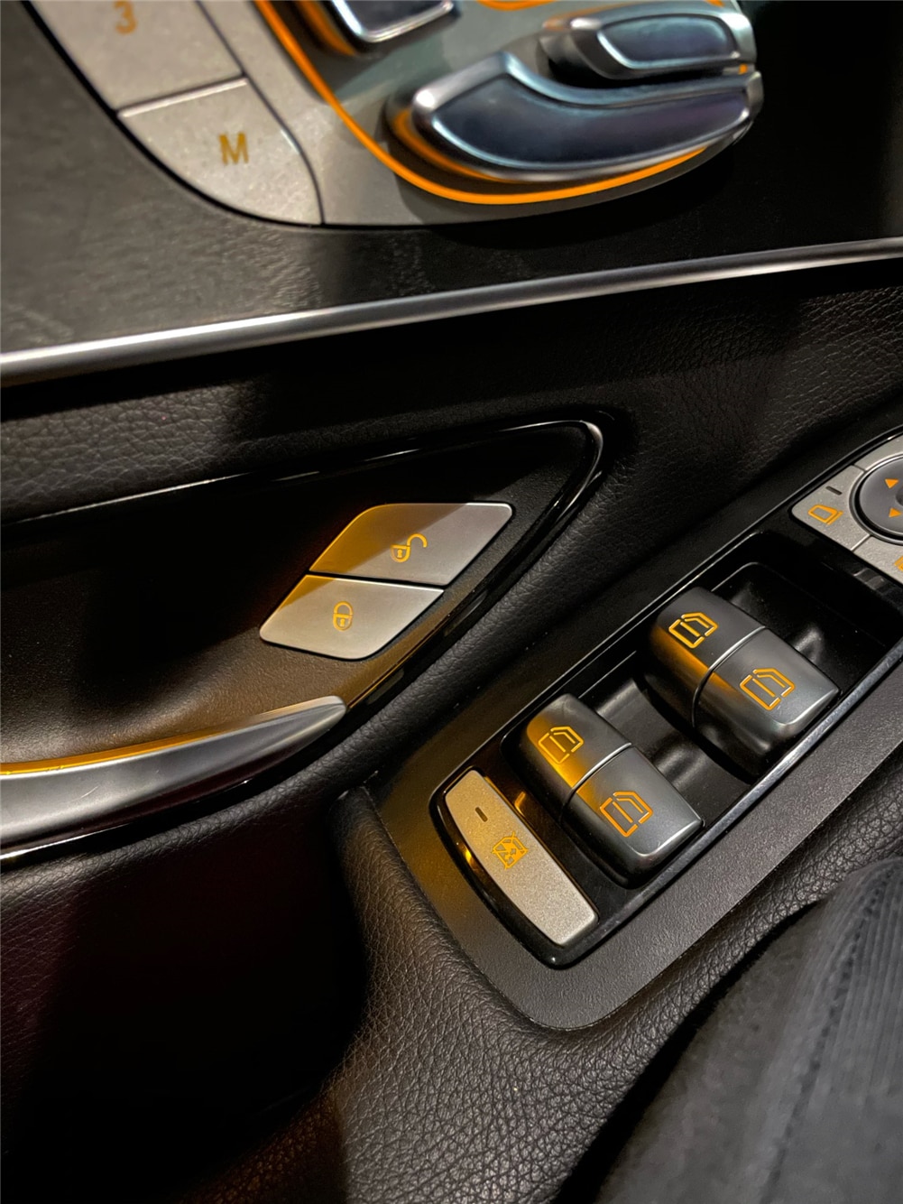 Car Door Lock Unlock Buttons Cover Stickers For Mercedes Benz C E class GLC W205 W213 X253 Vito W447 Car Accessories