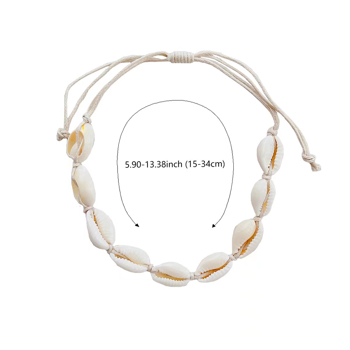 Snäckskal fotlänkar dam rep flätade strand strandresort bohemisk stil accessoarer accessoarer ornament