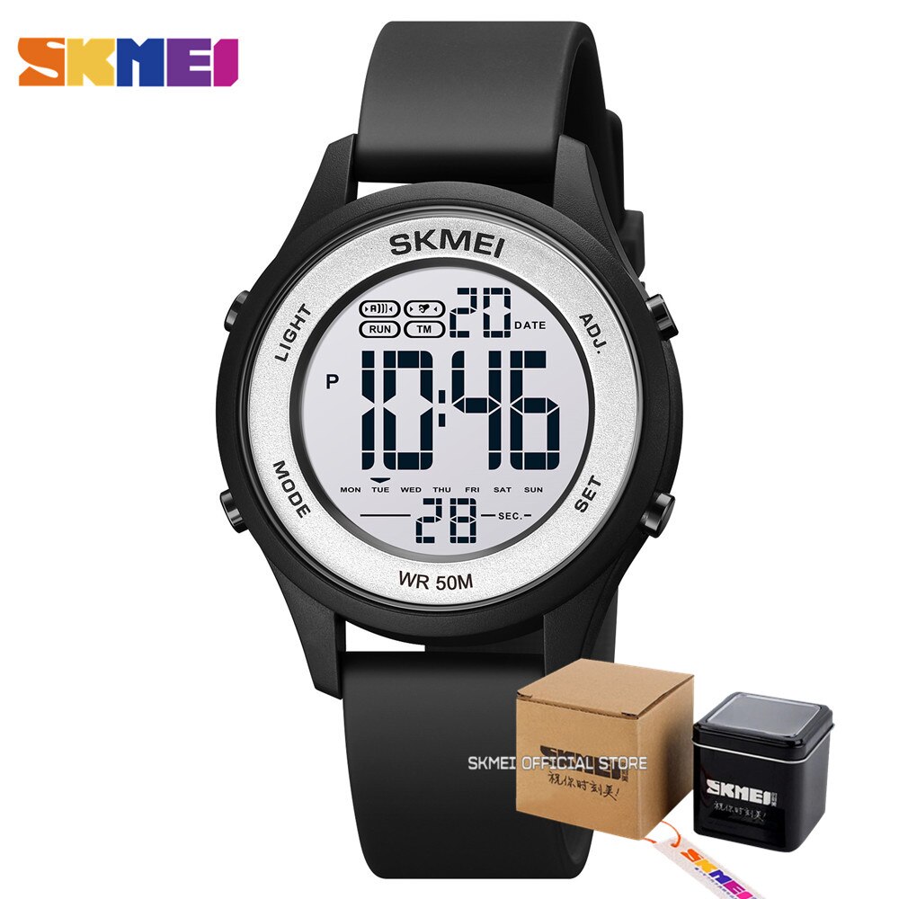 SKMEI LED Licht Digital Kinder Sport Uhren Stoppuhr Kalender 50M Wasserdichte Kinder Armbanduhren Für Jungen Mädchen Wecker: style3 with box