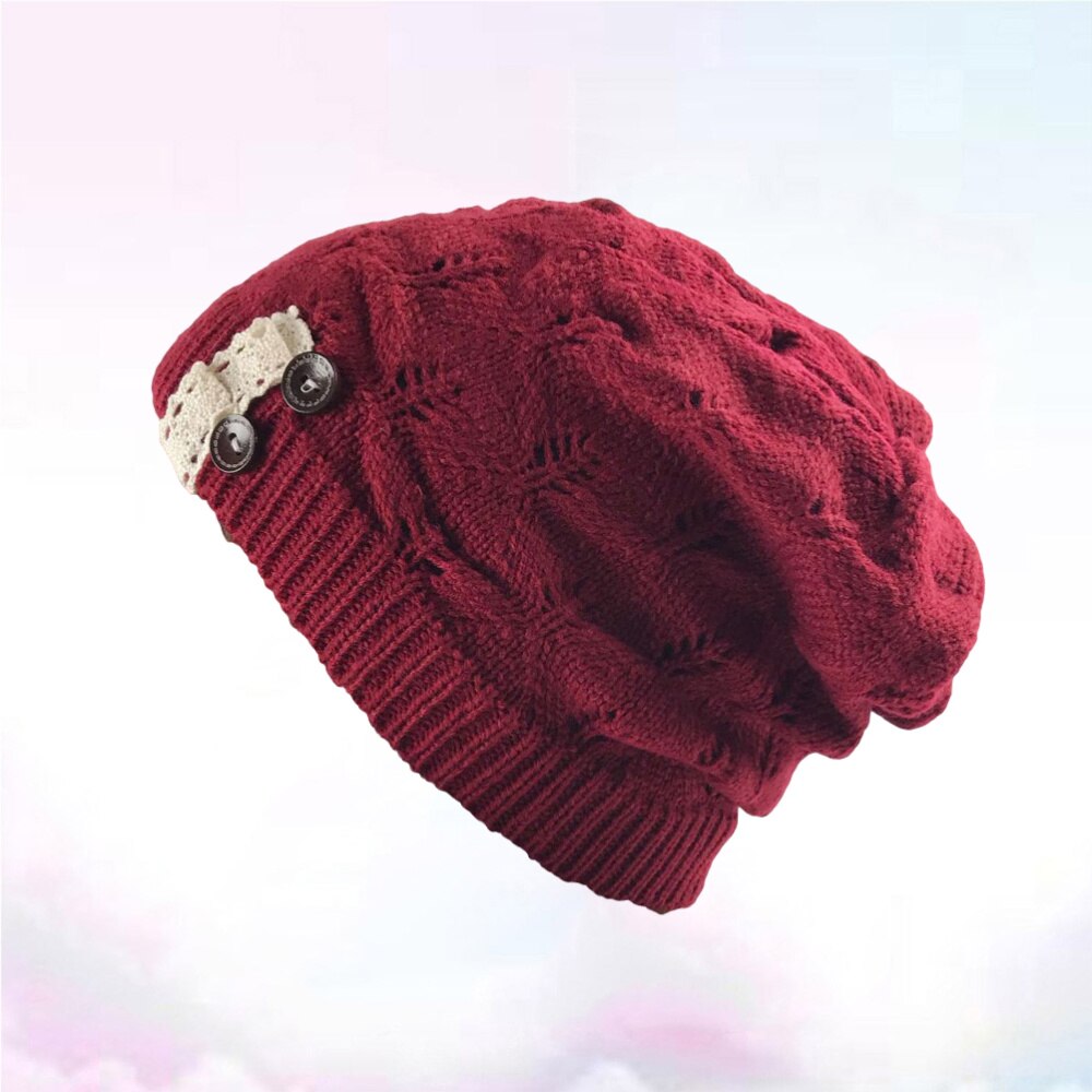 Stijlvolle Winter Hoed Eenvoudige Warmer Cap Koude Bescherming Hoed Creatieve Outdoor Gebreide Hoed Voor Lady Meisjes (Rood)