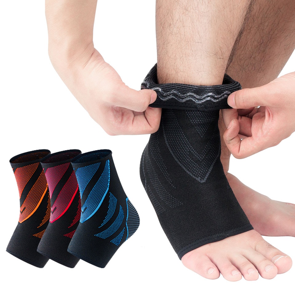 Justerbar ankelstøttepude beskyttelse elastisk bandage ankelbøjle beskyttelse forstuvninger skade wrap hæl pude til basketball