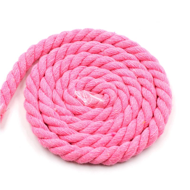 Cordon tordus en coton 100% 3 parts | 10 mètres 12mm, corde décorative artisanale en coton pour sac, ceinture, accessoires de couture: Pink