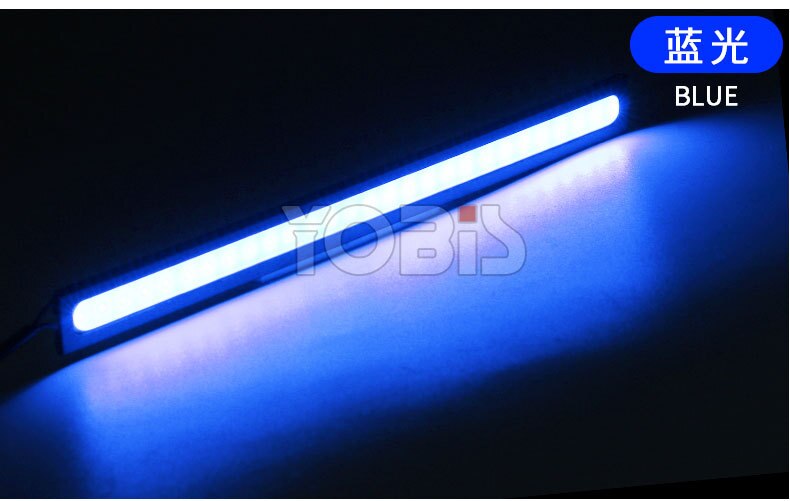 2 STUKS COB DRL LED Driving Dagrijverlichting Werklampen 17cm Verlichting Strip DRL 12V COB LED Waterdicht panel Auto auto led styling: 2pcs blue