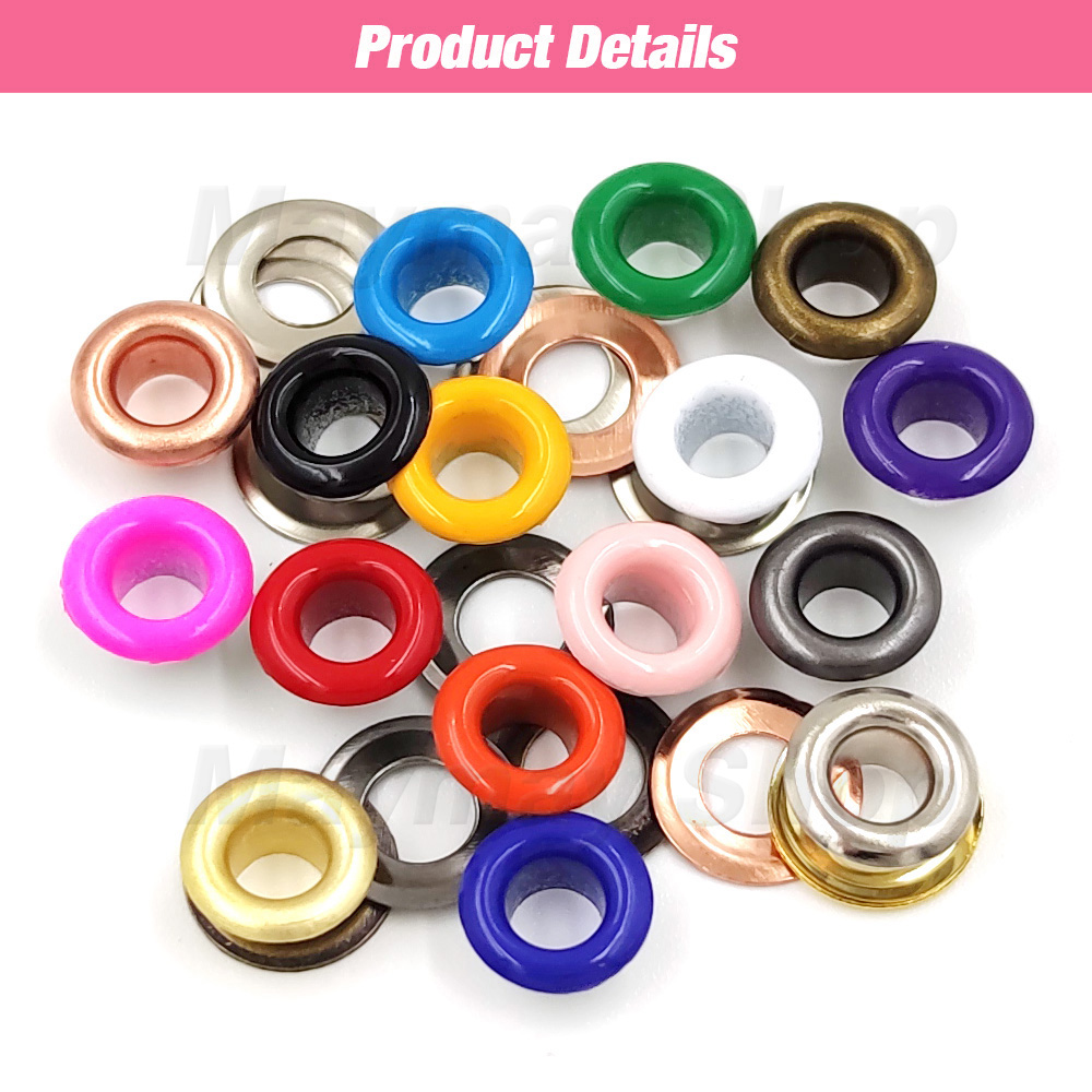 100 ensembles de œillets multicolores de 4mm, anneau métallique avec rondelle pour Scrapbooking, chaussures, casquette de ceinture, étiquettes de sac, vêtements, bricolage, maroquinerie