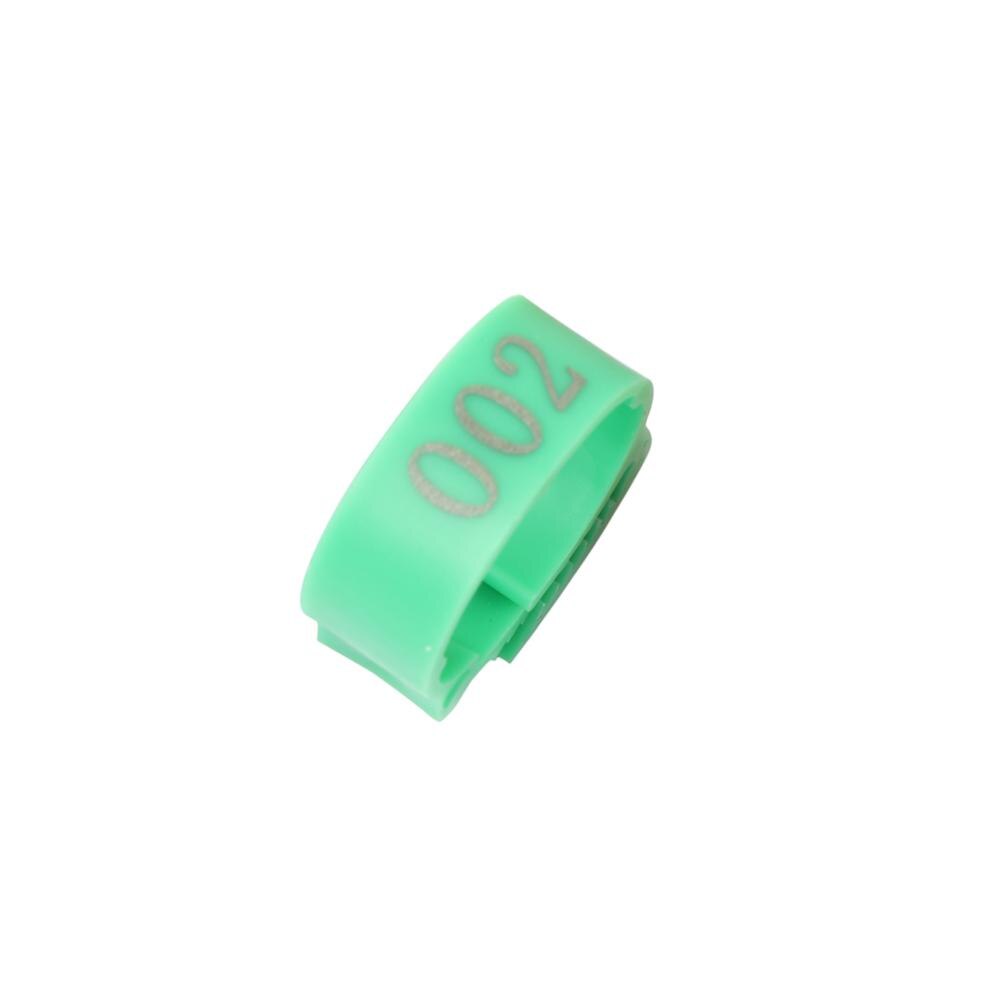 Kip Voet Ring NO.001 ~ 050 Maat Verstelbaar Gevogelte Been Digitale Label Gesp Ring Plastic Kwartel Eend Gans Landbouwmachines 50Pcs: green