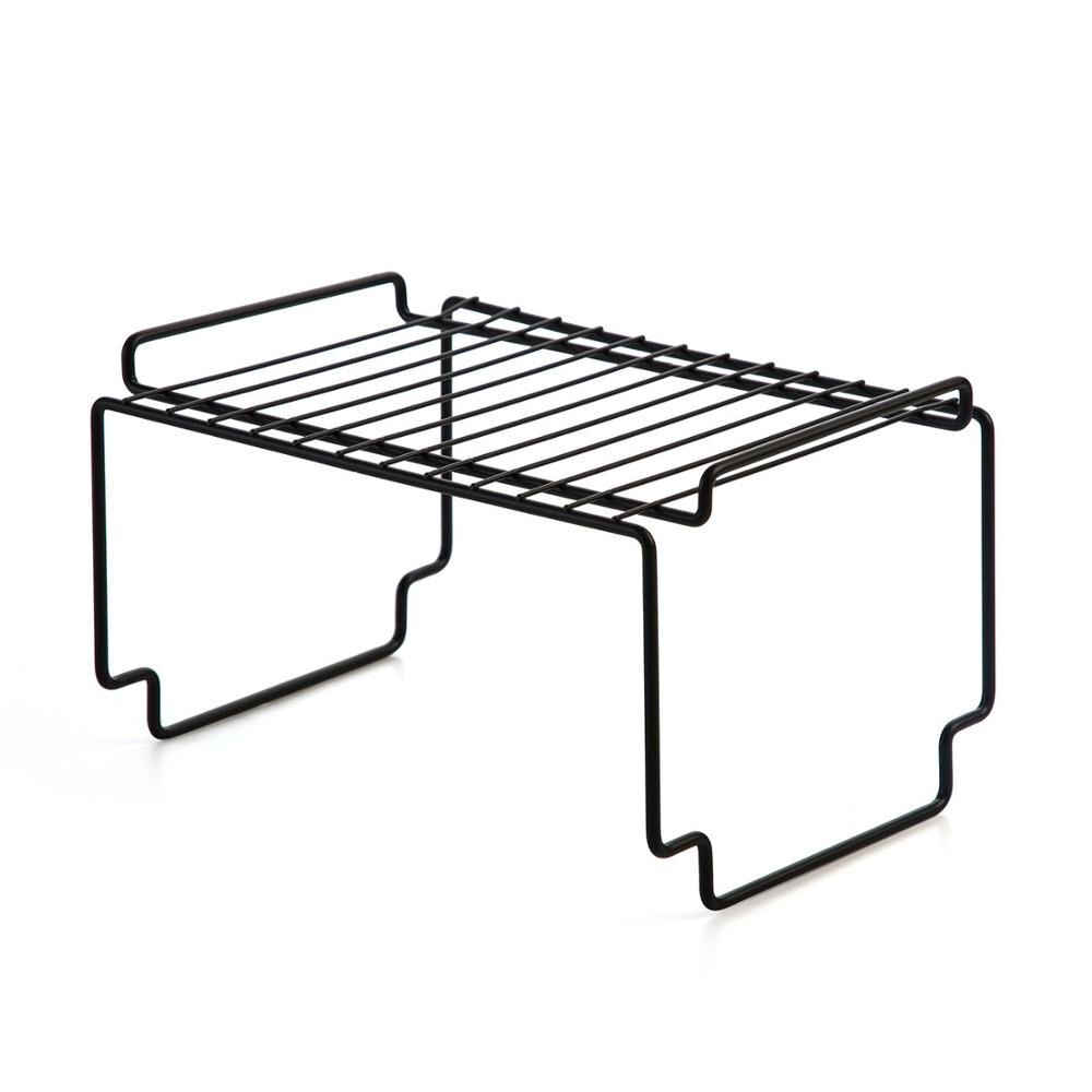 OTHERHOUSE Kitchen Storage Rack Closet Shelf Dish Drying Rack Spice Jars Seasoning Bottles Holder Shelves Kitchen Organizer: S Black