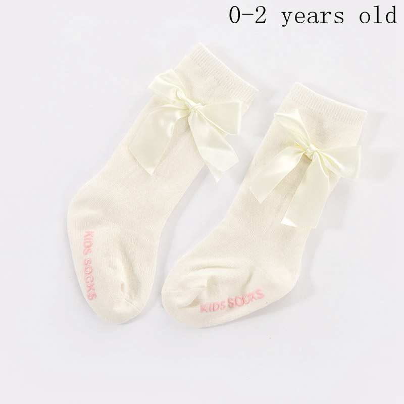 Schattige Prinses Baby Meisjes Sokken Kniehoge Met Boog Sokken Meisje Zoete Baby Sokken Lange Buis Sokken Kids Kinderen Been warmer Boot: Style 1 0-2 T white