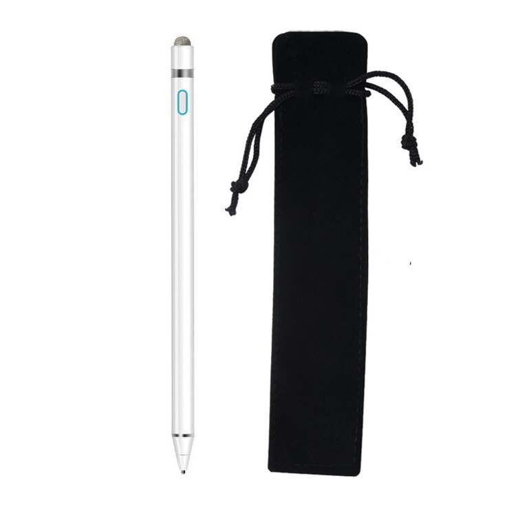 Universal for Apple Pencil iPad Touch Screen Pen Capacitive Stylus Smart Capacitive Pencil Touch Pen for IOS/Android Phone: White add Bag