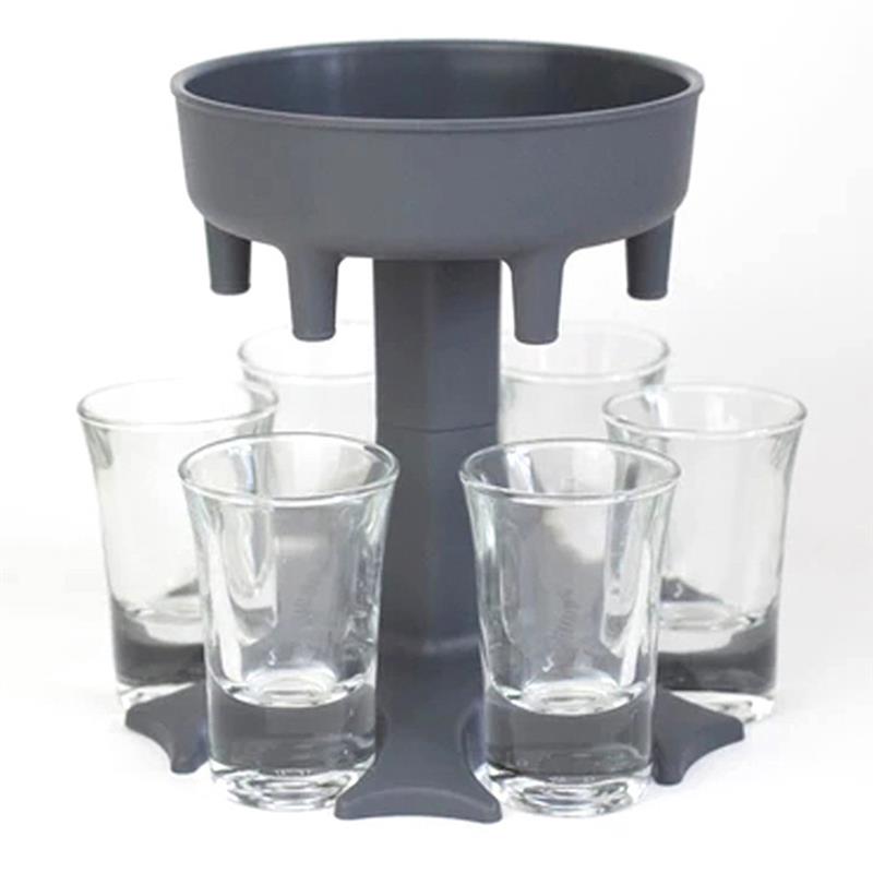 6 Shot Glass Dispenser Holder Carrier Caddy Liquor Dispenser Party Beverage Drinking Games Bar Cocktail Wine Quick Filling Tool