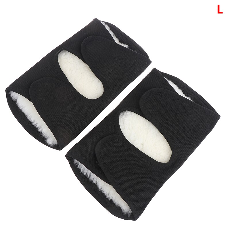 Rodilleras de lana de carbón de bambú, Protector para las rodillas, calentadores de lana, soporte grueso para rodilla, protección contra la artritis: L