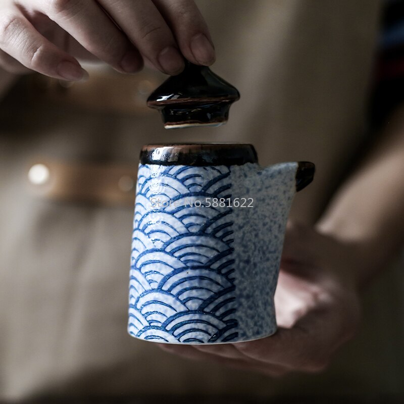 Japanese Style Ceramic Seasoning Pot Set Chili Pot Wasabi Pot Soy Sauce Bottle Pot Toothpick Holder Restaurant Household Set