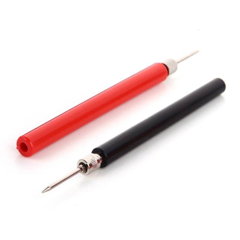1 paar 120mm Spring Test Probe Tips Geïsoleerde Test Haak Draad Connector voor Multimeter Roestvrijstalen Naald Meetsnoeren pin