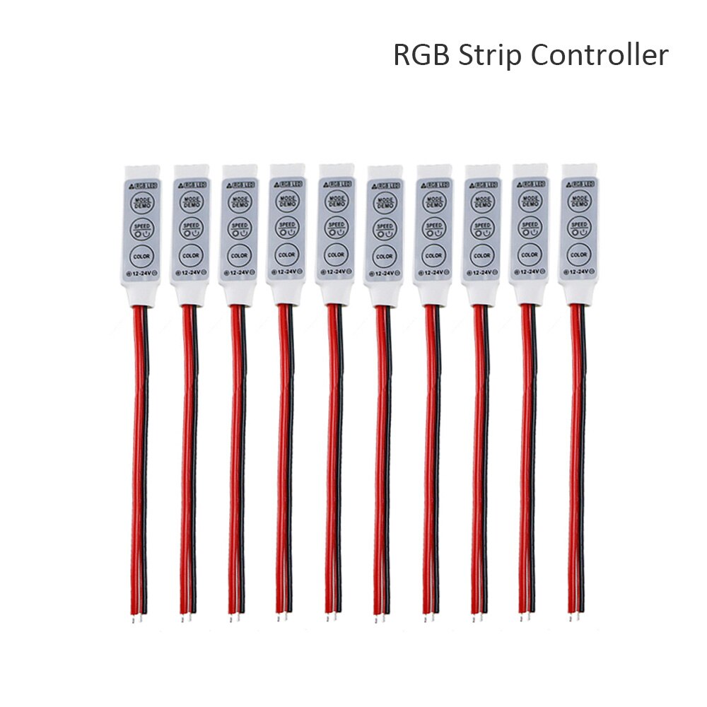 10PCS/Lot LED Controller DC12V Mini 3 Keys Single Color RGB Led Strip Light Dimmer Controller for 5050 3528 Strip Lamps JQ: RGB Controller