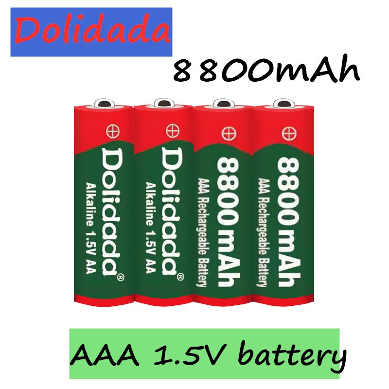 Batterie AAA Ricaricabili Dolidada - 1.5V NI-MH, 8800mAh Alta Capacità, Confezione da 1-20 per Giocattoli, Lettori MP3