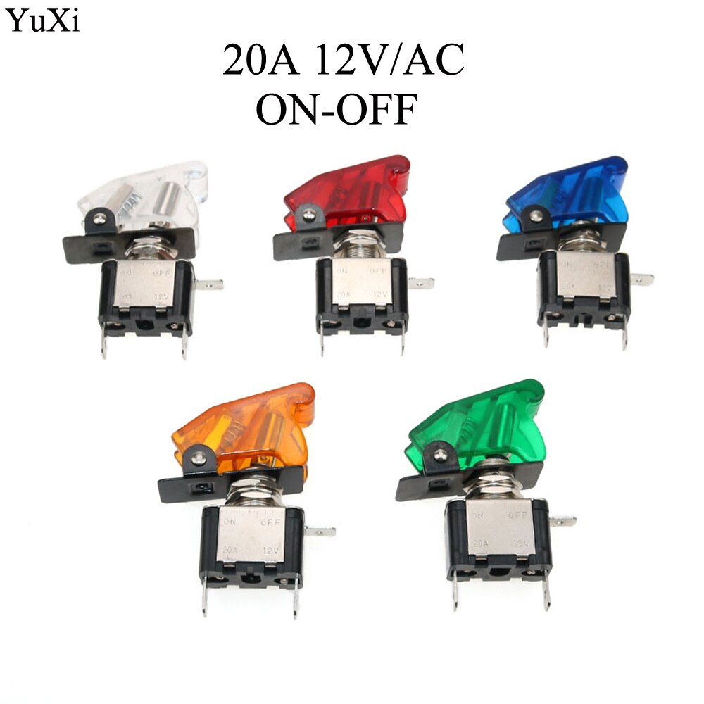 YuXi 1Stck transparent deckel 12V 20A Auto Auto Stiefel Lkw Beleuchtet LED Kippschalter Mit Sicherheit Flugzeug kippen bis Abdeckung Schutz