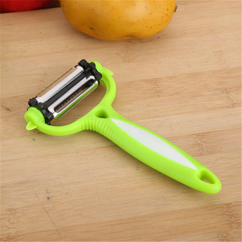 Stainless Steel Rotary Potato Peeler Zester Vegetable Fruit Cutter Kitchen 3 Blade: Green