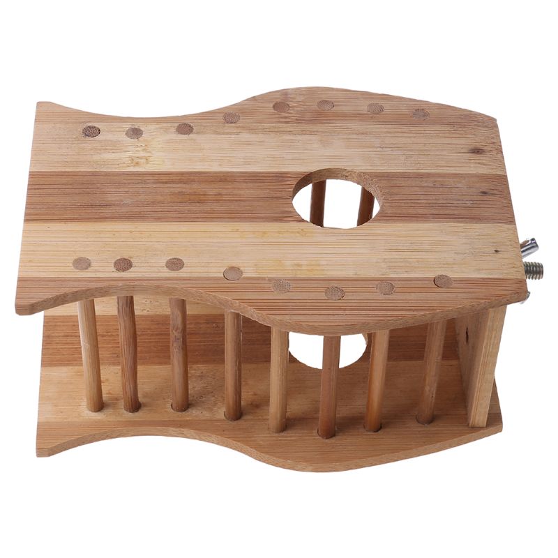 Small Pet Hay Feeder Manger Bamboo Rabbit Hamster Food Feeder Rack for Guinea Pigs Chinchillas Small Animal Supplies