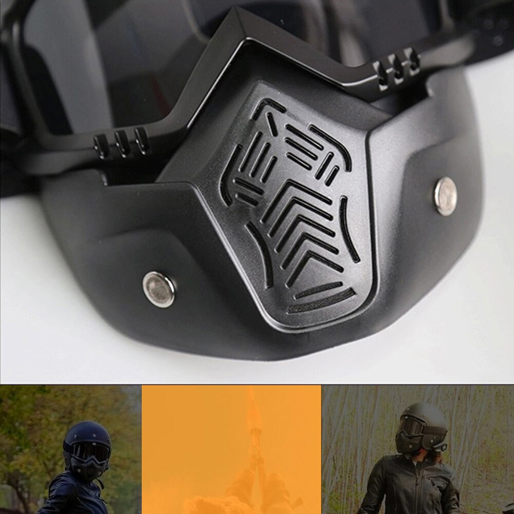 Motocross Sunglasses Snowmobile Skiing Glasses Windproof Detachable Motorcycle Goggles for Open Face Helmet Eyeware Cycling